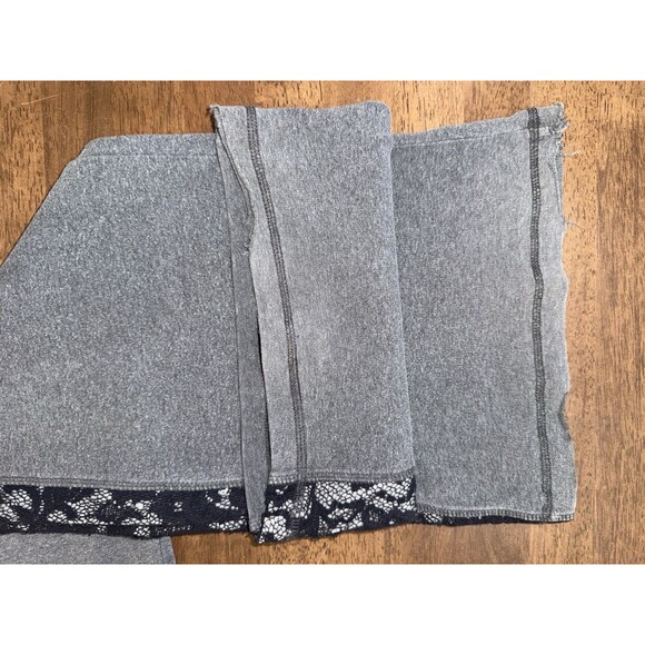 Bebe Sport Y2K Wide Leg Gray Lounge Pants Lace Trim Drawstring Small USA Made - Picture 9 of 11